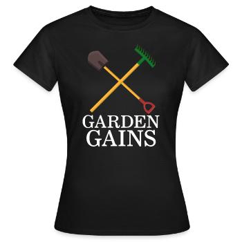 Chemise De Gym, Jardin Gagne Croix Râteau Et Pelle - T-shirt Femme - noir - Devant - AI Model Female 172 dark (172cm)