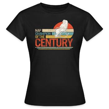 Chemise de retraite, Champion de la sieste du siècle - T-shirt Femme - noir - Devant - AI Model Female 172 dark (172cm)
