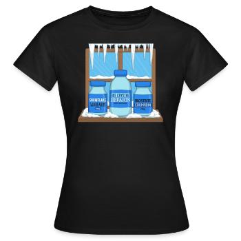 Chemise d’infirmière, flocon de neige cristal de glace engelure - T-shirt Femme - noir - Devant - AI Model Female 172 dark (172cm)