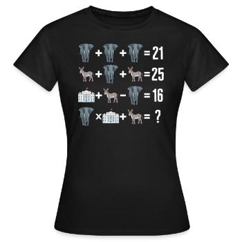 Chemise de mathématiques, ordre politique des démocrates républicains - T-shirt Femme - noir - Devant - AI Model Female 172 dark (172cm)