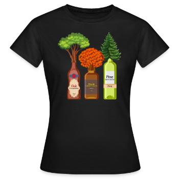 Krankenschwester Hemd, Eiche Ahorn Kiefern Flaschenstil - Frauen T-Shirt - Schwarz - Vorne - AI Model Female 172 dark (172cm)