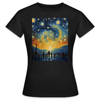 Chemise de nuit étoilée Jour d’adoption - T-shirt Femme - noir - Devant - AI Model Female 172 dark (172cm)