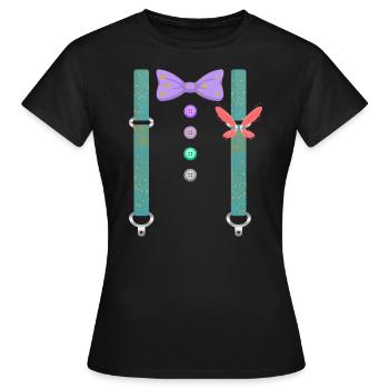 Chemise enchantée, bretelles Tee, cadeau pour - T-shirt Femme - noir - Devant - AI Model Female 172 dark (172cm)
