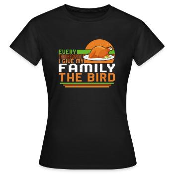 Thanksgiving-Shirt, jedes Thanksgiving, das ich meinem - Frauen T-Shirt - Schwarz - Vorne - AI Model Female 172 dark (172cm)