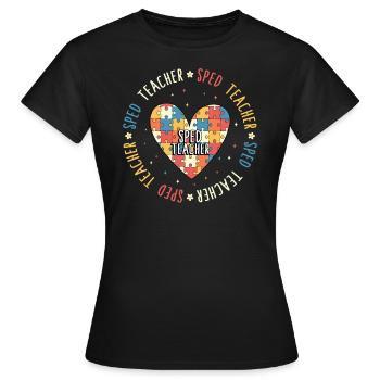 Chemise SPED, SPED Teacher Tee, classique - T-shirt Femme - noir - Devant - AI Model Female 172 dark (172cm)