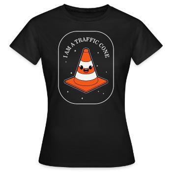 Chemise d’Halloween, je suis Traffic Cone Tee, cadeau pour - T-shirt Femme - noir - Devant - AI Model Female 172 dark (172cm)