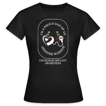 Audiologen-Shirt, Ich bin ein stolzer Vater eines Awesome - Frauen T-Shirt - Schwarz - Vorne - AI Model Female 172 dark (172cm)