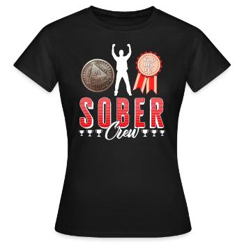 Recovery Shirt, Sober Crew Sobriety Medallion - Women's T-Shirt - black - Front - AI Model Female 172 dark (172cm)