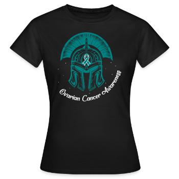 Krebs-Bewusstseins-Shirt, Eierstockkrebs-Bewusstsein - Frauen T-Shirt - Schwarz - Vorne - AI Model Female 172 dark (172cm)