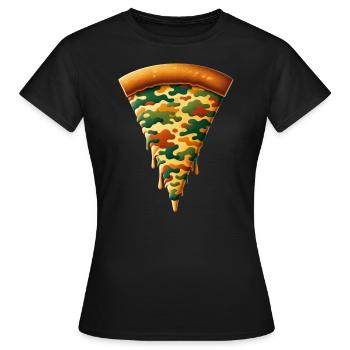 Pizza Camo Hommage au Mois des enfants militaires - T-shirt Femme - noir - Devant - AI Model Female 172 dark (172cm)