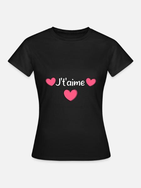 Ich liebe dich Valentinstag - Frauen T-Shirt - Schwarz