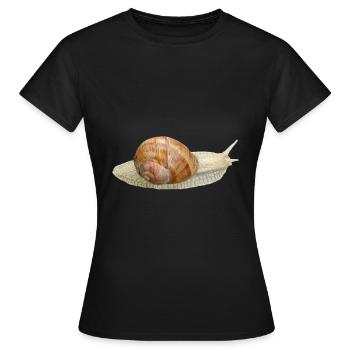 Schnecke, Weinbergschnecke - Frauen T-Shirt - Schwarz - Vorne - AI Model Female 172 dark (172cm)