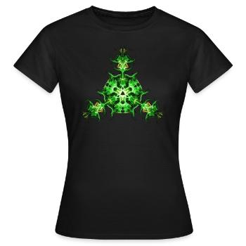 Force Shield, Power, Superhero, Fractal, Energy - T-shirt Femme - noir - Devant - AI Model Female 172 dark (172cm)