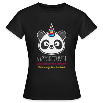 Cadeau Pandicorn Panda Unicorn Fantasy Trend - T-shirt Femme - noir - Devant - AI Model Female 172 dark (172cm)