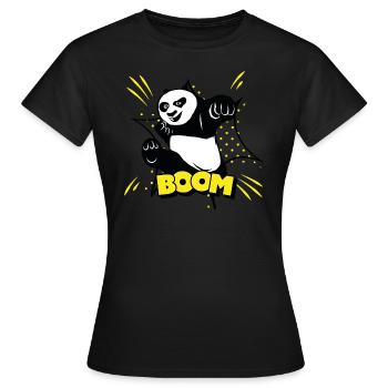 Boom Panda Kung Fu - Frauen T-Shirt - Schwarz - Vorne - AI Model Female 172 dark (172cm)