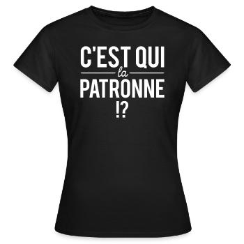 C'est qui la patronne humour maman cheffe - T-shirt Femme - noir - Devant - AI Model Female 172 dark (172cm)