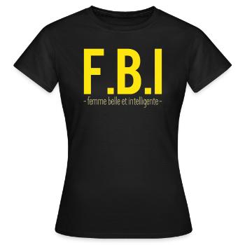 Femme Belle Et Intelligente Humour - T-shirt Femme - noir - Devant - AI Model Female 172 dark (172cm)