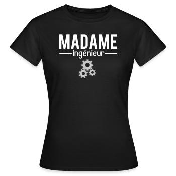 Madame ingénieur blague métier humour - T-shirt Femme - noir - Devant - AI Model Female 172 dark (172cm)