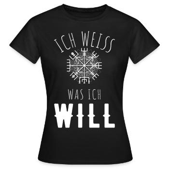 Wegweiser MOTIVATION - VEGVISIR - Frauen T-Shirt - Schwarz - Vorne - AI Model Female 172 dark (172cm)