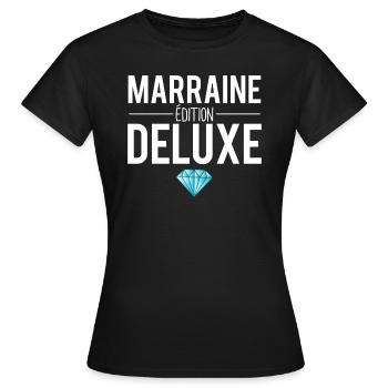 Marraine édition deluxe cadeau meilleure marraine - T-shirt Femme - noir - Devant - AI Model Female 172 dark (172cm)