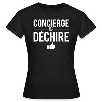 Concierge qui déchire meilleur concierge humour - T-shirt Femme - noir - Devant - AI Model Female 172 dark (172cm)