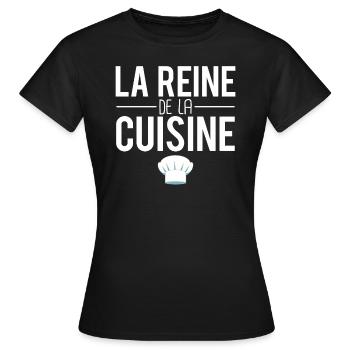 La reine de la cuisine femme qui aime cuisiner - T-shirt Femme - noir - Devant - AI Model Female 172 dark (172cm)