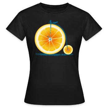 Orange vintage vieux vélo avec rétro cycle Cadre - T-shirt Femme - noir - Devant - AI Model Female 172 dark (172cm)