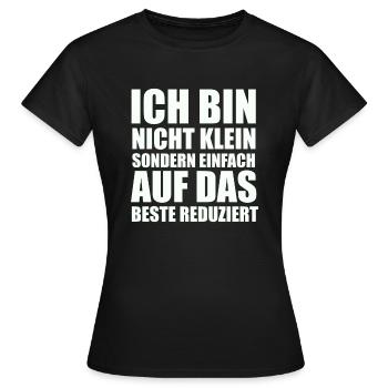 Auf Das Beste Reduziert - Lustiger Spruch - Frauen T-Shirt - Schwarz - Vorne - AI Model Female 172 dark (172cm)
