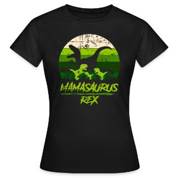 Mamasaurus Dinosaur 3 Kids Retro Vintage Gift - T-shirt Femme - noir - Devant - AI Model Female 172 dark (172cm)