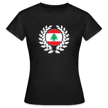 Libanon libanesisch Flagge Fahne - Frauen T-Shirt - Schwarz - Vorne - AI Model Female 172 dark (172cm)