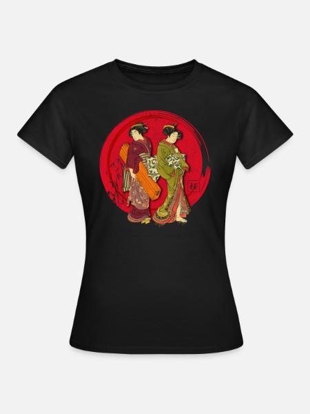 Deux geishas - T-shirt Femme - noir