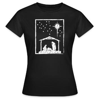 Noël chrétien - T-shirt Femme - noir - Devant - AI Model Female 172 dark (172cm)
