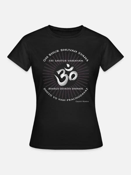 Gayatri mantra yoga clothing gift om t shirt - Women's T-Shirt - black