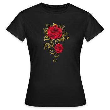 Rose Roses Rose Garden Gardener - Women's T-Shirt - black - Front - AI Model Female 172 dark (172cm)