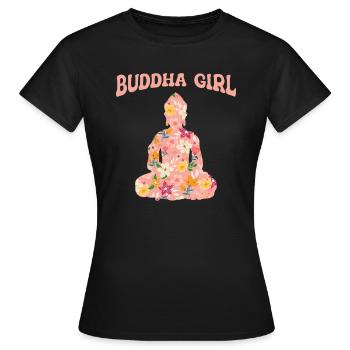 Buddha Buddhist Buddhismus - Frauen T-Shirt - Schwarz - Vorne - AI Model Female 172 dark (172cm)