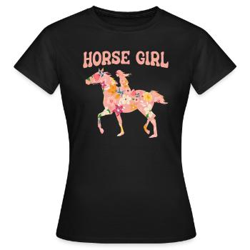 Cavalier Équitation Équitation - T-shirt Femme - noir - Devant - AI Model Female 172 dark (172cm)
