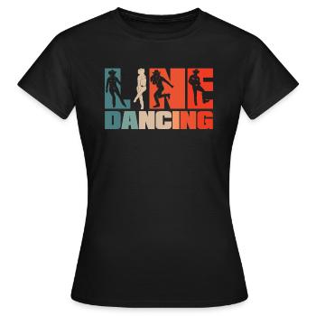 Line Dance Line Dancing - Frauen T-Shirt - Schwarz - Vorne - AI Model Female 172 dark (172cm)