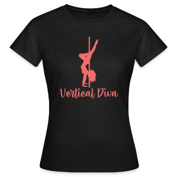 Pole Dance Pole Fitness - T-shirt Femme - noir - Devant - AI Model Female 172 dark (172cm)