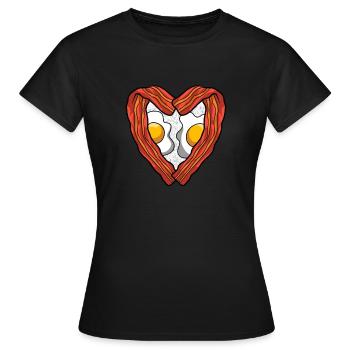 Bacon Bacon Breakfast - Women's T-Shirt - black - Front - AI Model Female 172 dark (172cm)