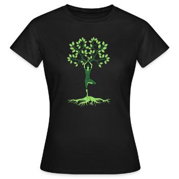 Yoga Yogi - T-shirt Femme - noir - Devant - AI Model Female 172 dark (172cm)