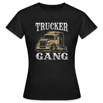 Truck Driver Truck Driver Truck Driver Trucker - Women's T-Shirt - black - Front - AI Model Female 172 dark (172cm)