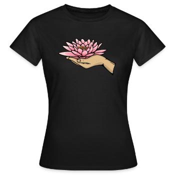 Meditation Meditieren - Frauen T-Shirt - Schwarz - Vorne - AI Model Female 172 dark (172cm)