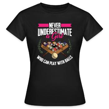 Billard 8-Ball - Frauen T-Shirt - Schwarz - Vorne - AI Model Female 172 dark (172cm)