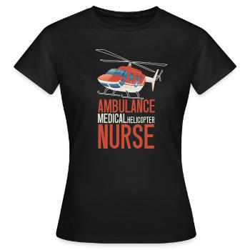 Helikopter Hubschrauber Pilot Heli - Frauen T-Shirt - Schwarz - Vorne - AI Model Female 172 dark (172cm)