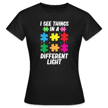 Autismus Autist - Frauen T-Shirt - Schwarz - Vorne - AI Model Female 172 dark (172cm)