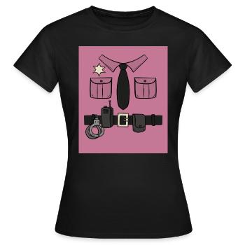 Officier de police Commissaire de police - T-shirt Femme - noir - Devant - AI Model Female 172 dark (172cm)