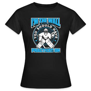 Eishockey Ice Hockey Torwart Torhüter Tormann - Frauen T-Shirt - Schwarz - Vorne - AI Model Female 172 dark (172cm)