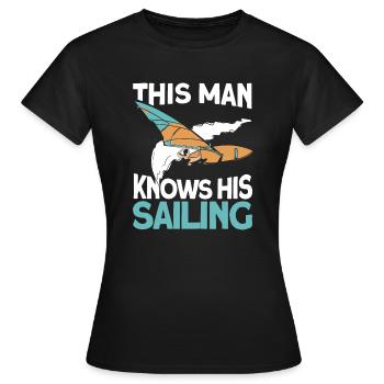 Seglen Segelboot Segler - Frauen T-Shirt - Schwarz - Vorne - AI Model Female 172 dark (172cm)