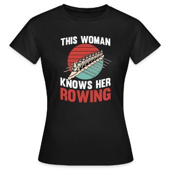 Aviron Aviron Aviron Bateau Aviron - T-shirt Femme - noir - Devant - AI Model Female 172 dark (172cm)