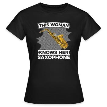 Sax Saxophone Saxophone Musician Jazz - Women's T-Shirt - black - Front - AI Model Female 172 dark (172cm)